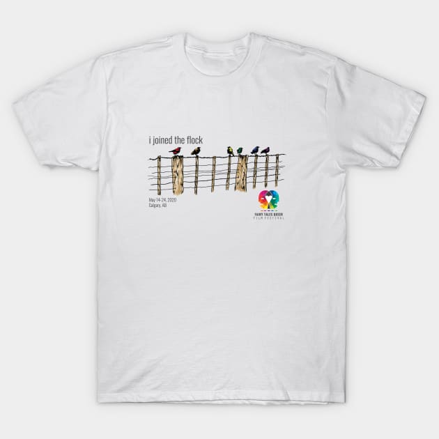 Birds on the Fence T-Shirt by Fairy Tales Queer Film Festival